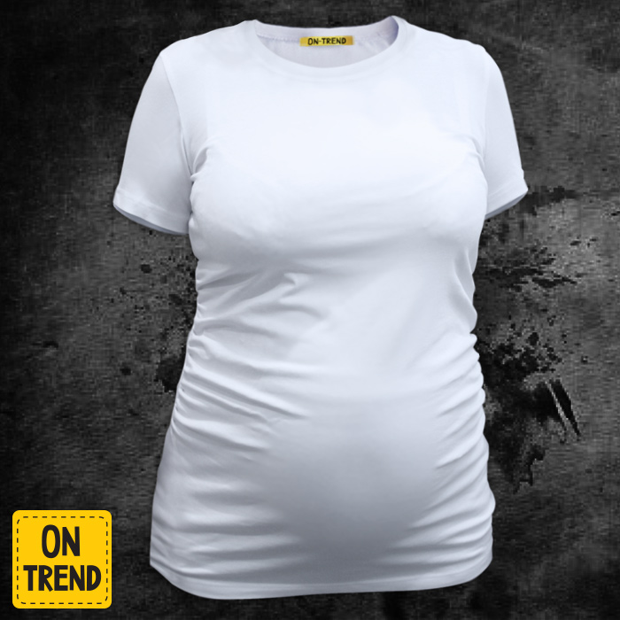 картинка Белая футболка для беременной без рисунка от магазина  ON-TREND