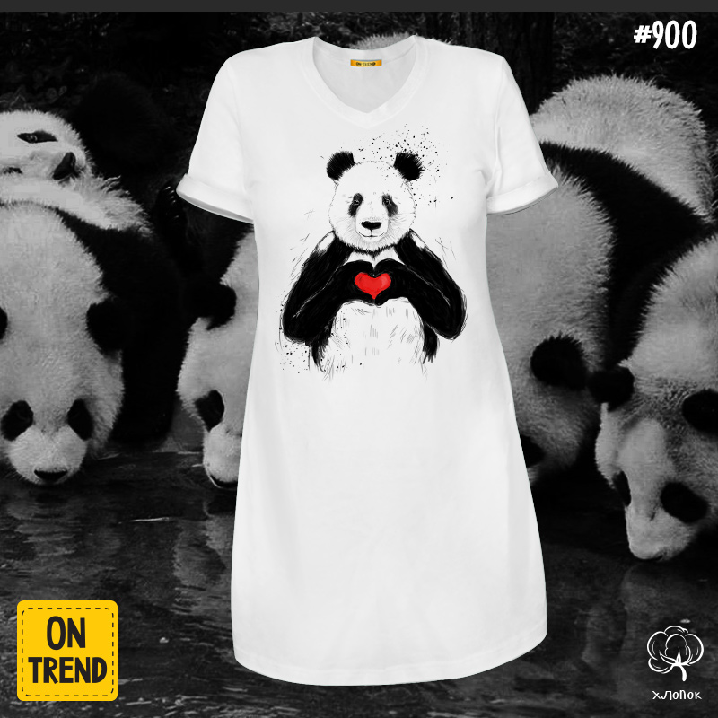 картинка Платье "Панда с сердечком" от магазина  ON-TREND