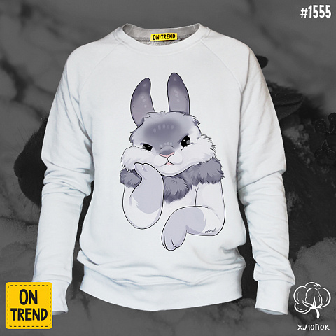 картинка Мужская толстовка "Милые кролики" магазин  ON-TREND являющийся производителем одежды из хлопка высшего качества